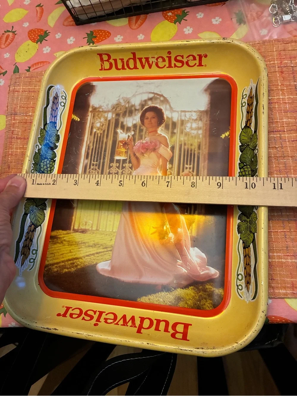 Budweiser Yellow and Pink Decorative Women’s Bath & Body Tray